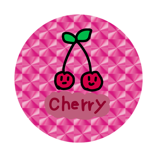 Cherry缶バッジ ホログラムオリジナル缶バッジ(Φ75㎜)