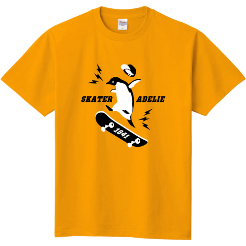 スケボー！アデリーペンギン！ 定番Ｔシャツ