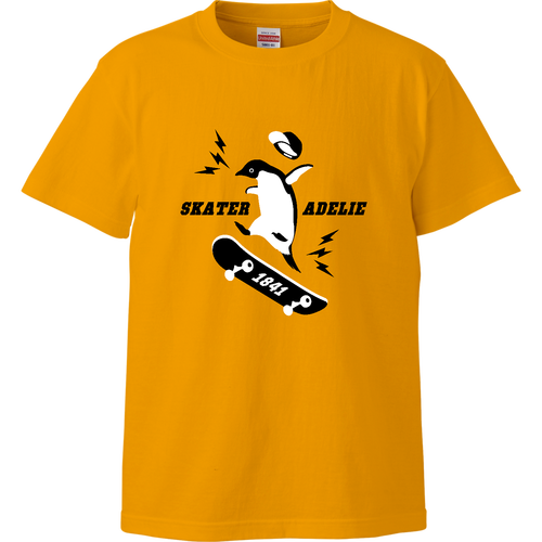 スケボー！アデリーペンギン！ ハイクオリティーTシャツ