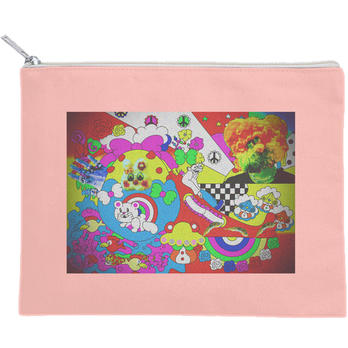 オリジナルイラストプリントグッズ キャンバスポーチ（M）【白プリント有】