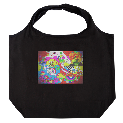 オリジナルイラストプリントグッズ たためるマルシェ【白プリントあり】