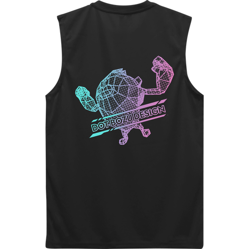 DOT BOZU DESIGN マッスルイエティバックプリント ノースリーブ インターロックドライノースリーブ