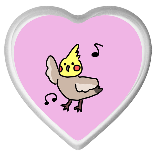 おかめいんこ ライティングバッジ ハート形