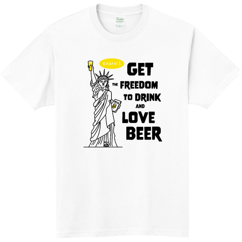 名画 × BEER(自由の女神)黒メッセージ | 軽量Ｔシャツ 軽量Ｔシャツ