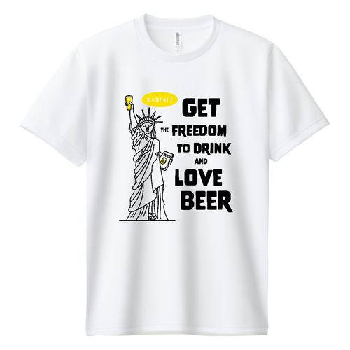 名画 × BEER(自由の女神))黒メッセージ | ドライＴシャツ ドライＴシャツ