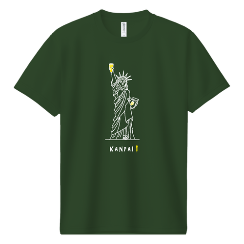 名画 × BEER(自由の女神)白線画 | ドライＴシャツ ドライＴシャツ