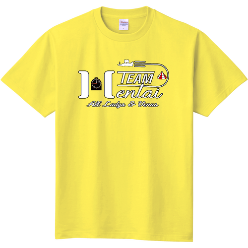 TEAM HENTAI Tシャツ大時計白文字黒縁バージョン 定番Ｔシャツ