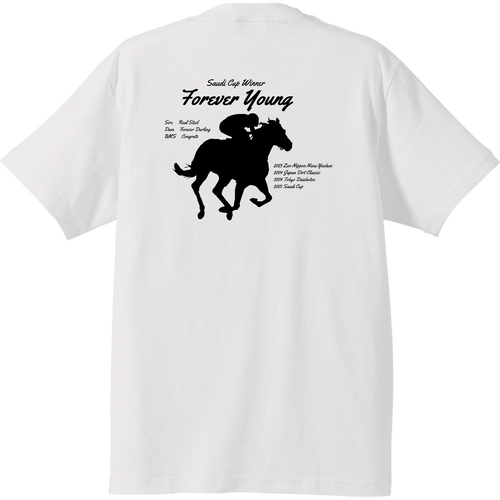 2025サウジカップ　Winner　黒文字、黒イラスト　背面印刷 ハイクオリティーTシャツ