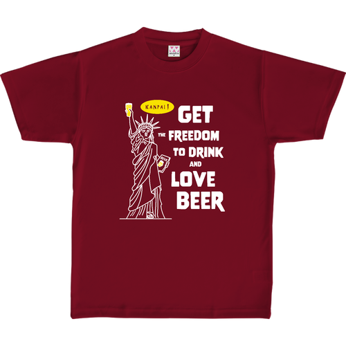 名画 × BEER(自由の女神)白メッセージ | 定番ドライライトＴシャツ 定番ドライライトＴシャツ