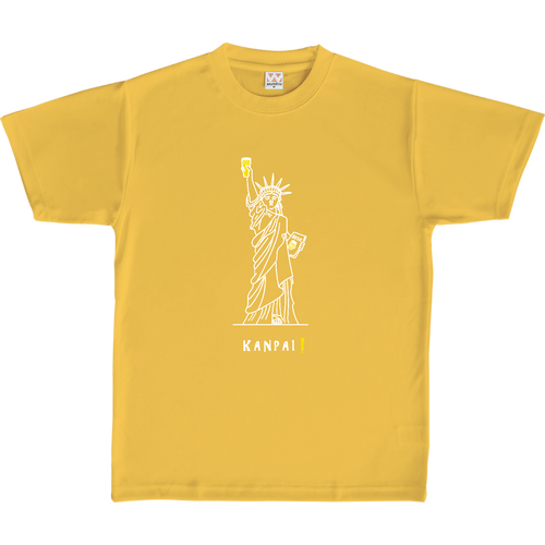 名画 × BEER(自由の女神)白線画 | 定番ドライライトＴシャツ 定番ドライライトＴシャツ