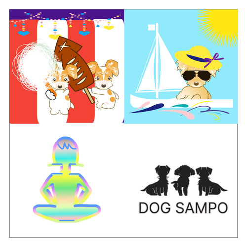DOG SAMPO　生地用アイロンステッカー ワンポイント生地用アイロンステッカー 10cm×10cm