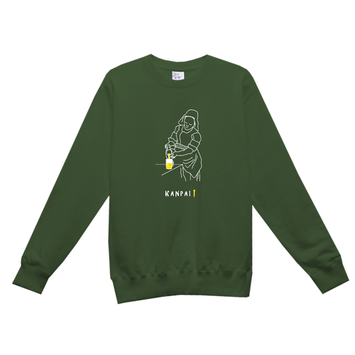 名画 × BEER(牛乳を注ぐ女)白線画 | レギュラーウェイトスウェットシャツ レギュラーウェイトスウェットシャツ