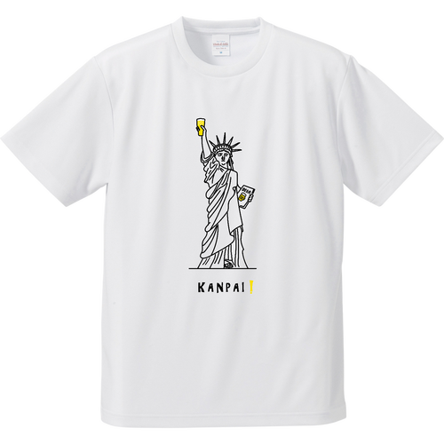 名画 × BEER(自由の女神)黒線画 | ドライアスレチックTシャツ ドライアスレチックTシャツ