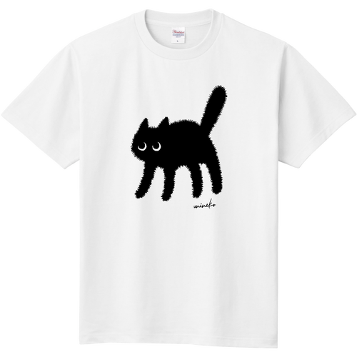 ウニ猫 子猫 黒猫 定番Ｔシャツ