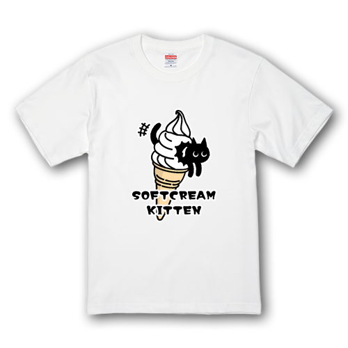 黒猫ソフトクリーム　 プレミアムTシャツ