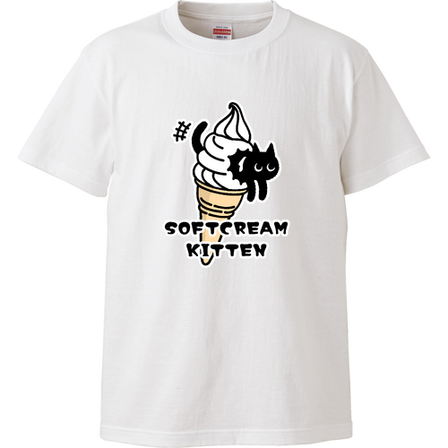 黒猫ソフトクリーム　 ハイクオリティーTシャツ