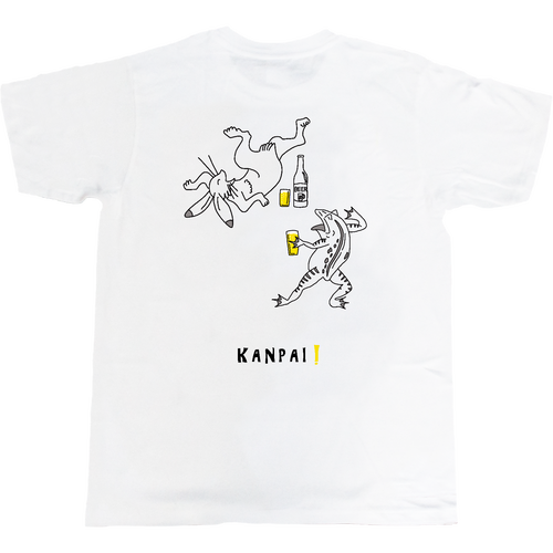 鳥獣戯画×BEER 黒線画 バックプリント | 5.0オンス ベーシックTシャツ 5.0オンス ベーシックTシャツ