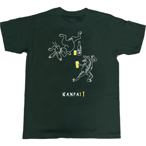 鳥獣戯画×BEER 白線画 バックプリント | 5.0オンス ベーシックTシャツ 5.0オンス ベーシックTシャツ