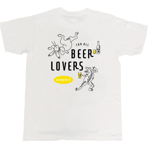 鳥獣戯画×BEER（すべてのビール好きのために）黒線画 バックプリント | 5.0オンス ベーシックTシャツ 5.0オンス ベーシックTシャツ