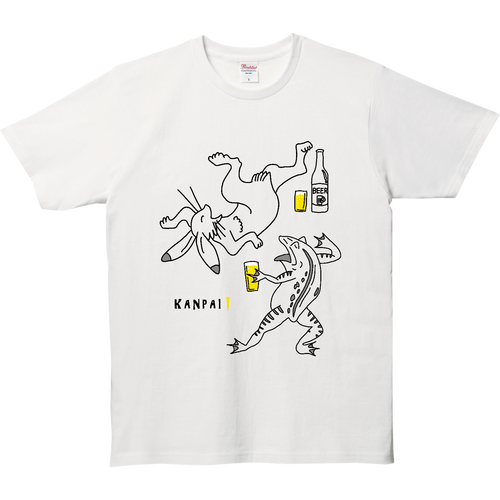 鳥獣戯画×BEER イラストMAX 黒線画 | 5.0オンス ベーシックTシャツ 5.0オンス ベーシックTシャツ