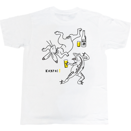 鳥獣戯画×BEER イラストMAX 黒線画 バックプリント | 5.0オンス ベーシックTシャツ 5.0オンス ベーシックTシャツ