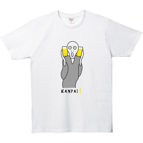 ムンクの叫び×BEER 黒線画 | 5.0オンス ベーシックTシャツ 5.0オンス ベーシックTシャツ