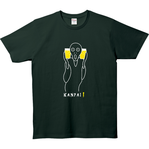 ムンクの叫び×BEER 白線画 | 5.0オンス ベーシックTシャツ 5.0オンス ベーシックTシャツ