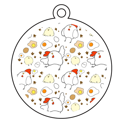 ニワトリパラダイス キーホルダー アクリルキーホルダー　丸型 (6cm)