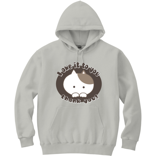 I owe it to you. thank you! 軽量プルパーカー (長袖プリント)