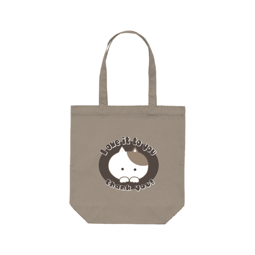 I owe it to you. thank you! レギュラーキャンバストートバッグ(M) (フルカラー転写プリント)