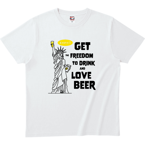 自由の女神×BEER 黒メッセージ | ヘビーウェイトTシャツ ヘビーウェイトTシャツ