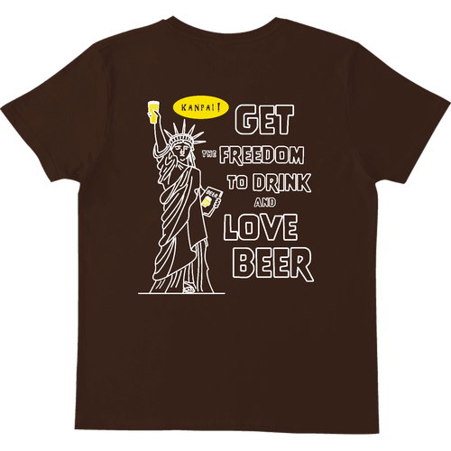 自由の女神×BEER 袋文字白メッセージ バックプリント | ヘビーウェイトTシャツ ヘビーウェイトTシャツ