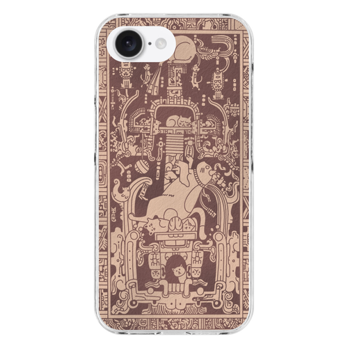 パレンケにゃんこ・スマホケース  for I-phone 16 iPhone16e (透明)(ハードケース)