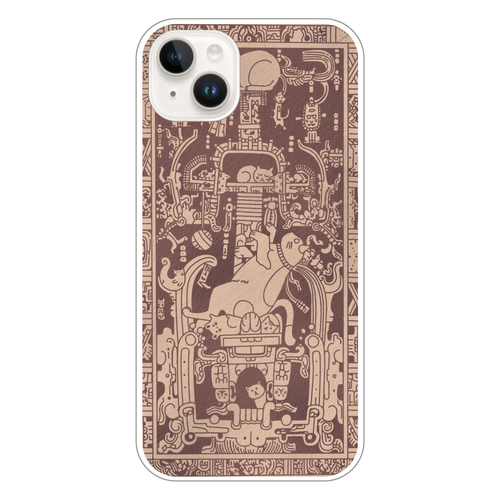 パレンケにゃんこ・スマホケース  for I-phone 14 plus iPhone14 Plus (白)