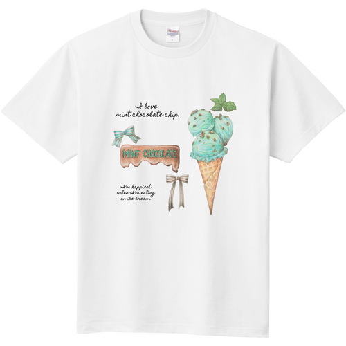 チョコミント アイス ･Tシャツ 定番Ｔシャツ