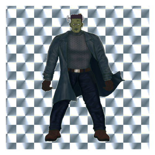 【おちょぼ口さん】フランケンシュタイン キラキラシール　シルバー