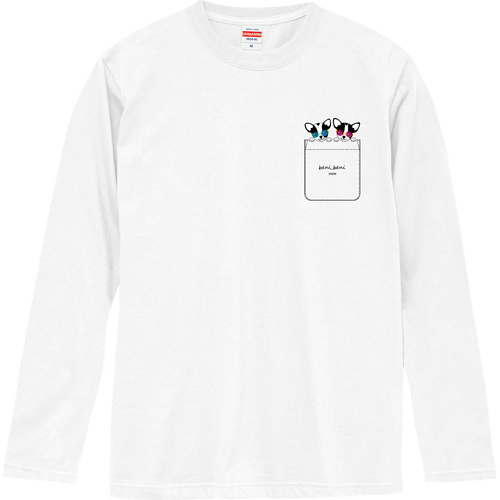 牛柄チワワポケット（SWIM）（透明） ロングスリーブTシャツ ロングスリーブTシャツ