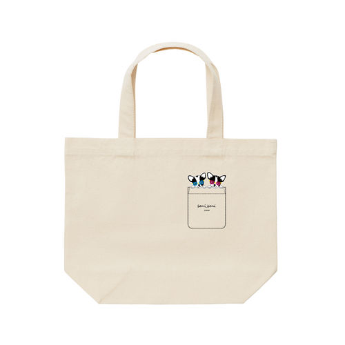 牛柄チワワポケット（SWIM）（透明）トートバッグ(S)  レギュラーキャンバストートバッグ(S)(フルカラー転写プリント)
