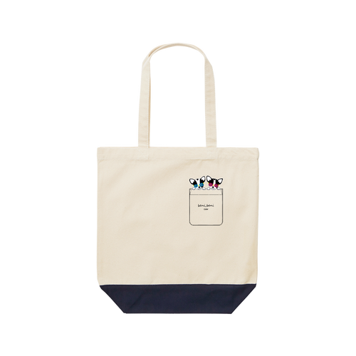 牛柄チワワポケット（SWIM）（透明）トートバッグ(M)  レギュラーキャンバストートバッグ(M) (フルカラー転写プリント)