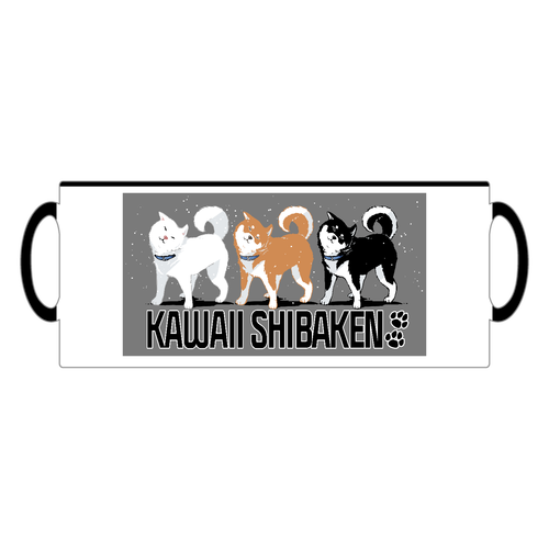 かわいい柴犬：３連柴ドリル（2トーンマグカップ） 2トーンマグカップ