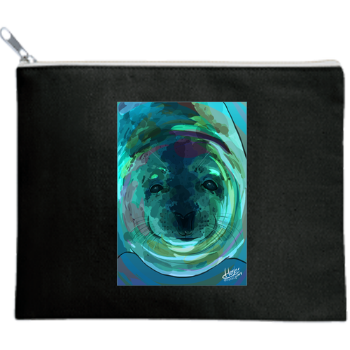 Witje stares at キャンバスフラットポーチ（M）【白プリント有】