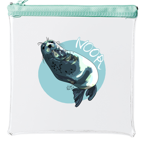 Noor say hello カラーファスナークリアポーチ（S）