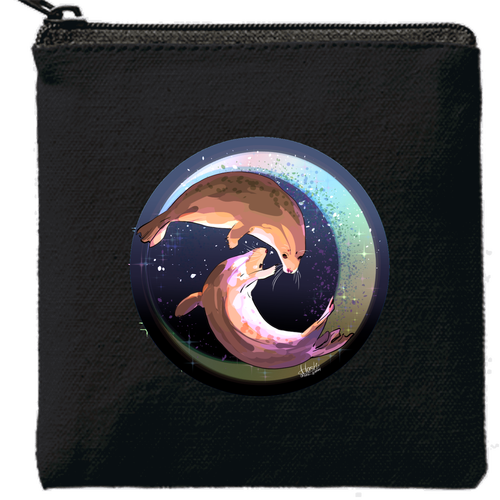 Seals dancing in the moonlit night キャンバスポーチ（SS）【白プリント有】