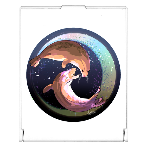 Seals dancing in the moonlit night スクエアミラー