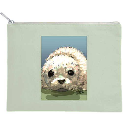 Young eyes looking at you キャンバスフラットポーチ（M）【白プリント有】