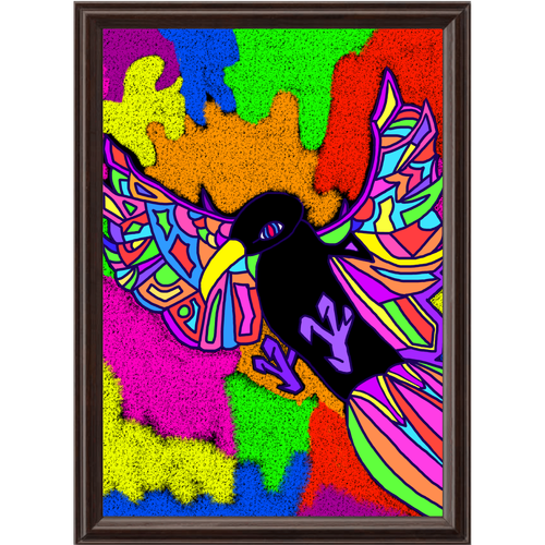 孤高の鴉 アートデザインパネル (A4 キャンバス)