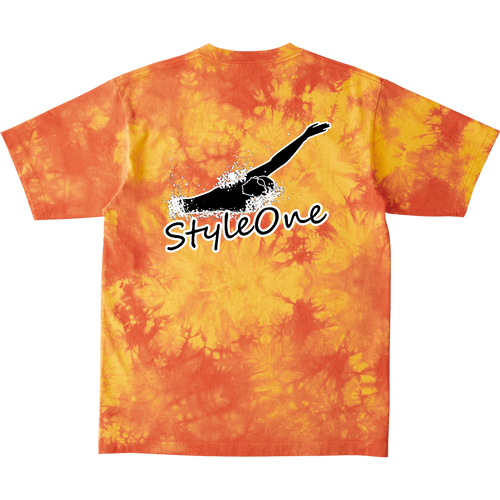 背泳ぎ（StyleOne）背面プリント　 タイダイＴシャツ タイダイＴシャツ