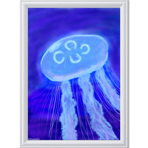 くらげ アートデザインパネル (A4 キャンバス)