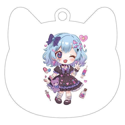 みるるちゃんグッズ ネコ型アクリルキーホルダー(4cm)