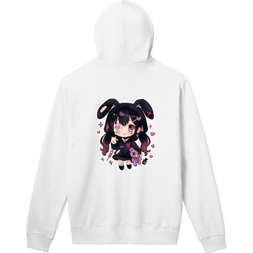 くろねちゃんバックプリントパーカー 軽量プルパーカー (長袖プリント)